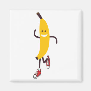 Funny Cartoon Running Banana Magnet