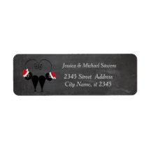 Funny Cartoon Santa Cat Pärchenchalkboard
