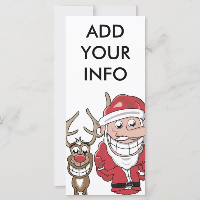 Funny Cartoon Santa und Rudolph (Vorderseite)