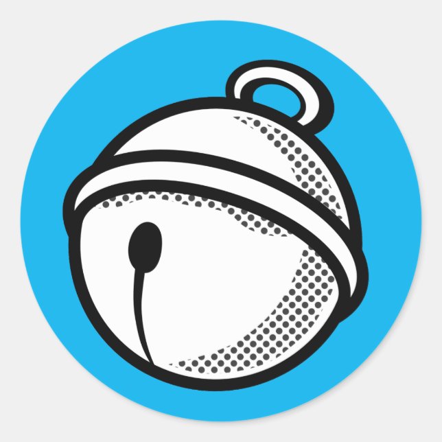 Funny Cartoon Schwarz-weiß Cat Bell Pop Runder Aufkleber (Vorderseite)