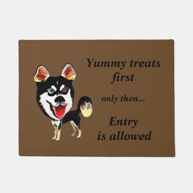 Funny Cartoon Siberian Husky Doormat Fußmatte (Vorderseite)