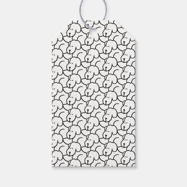 Funny Cartoon Sitting Dogs Geschenkanhänger (Vorderseite)