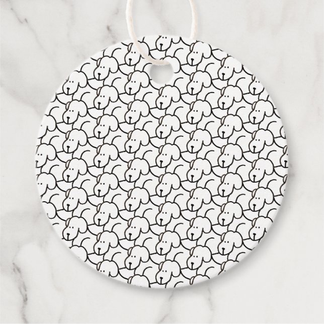 Funny Cartoon Sitting Dogs Geschenkanhänger (Vorderseite)