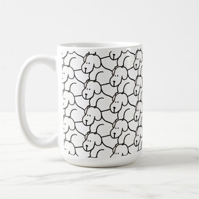 Funny Cartoon Sitting Dogs  Kaffeetasse (Links)