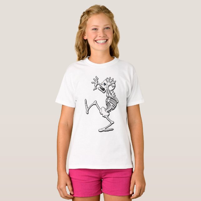 Funny Cartoon Skeleton T - Shirt (Vorne ganz)