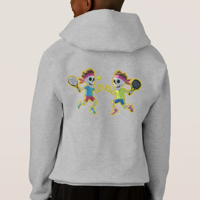 Funny Cartoon Skeletons Playing Padel Tennis – 3D  (Dos)