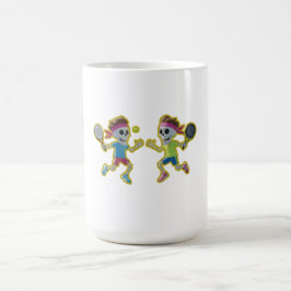 Funny Cartoon Skeletons Playing Padel Tennis – 3D  Kaffeetasse