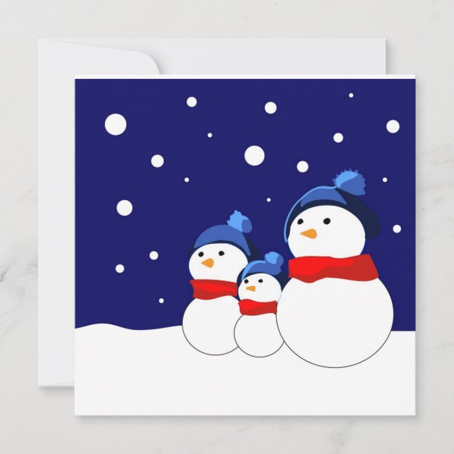 Funny Cartoon Snowman Feiertagskarte (Vorderseite)