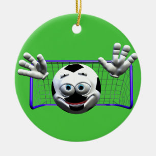 Funny Cartoon Soccer Ball Keramik Ornament