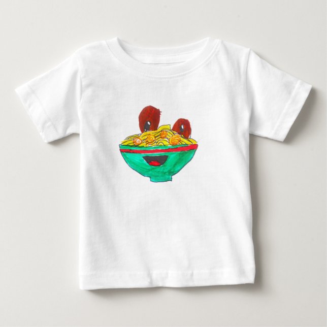 Funny Cartoon Spaghetti Fleischbällchen Kunst Baby T-shirt (Vorderseite)