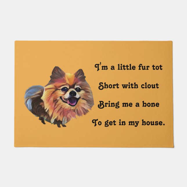 Funny Cartoon Spitz Doormat Fußmatte (Vorderseite)