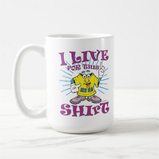 Funny Cartoon T - Shirt Charakter und Slogan Kaffeetasse