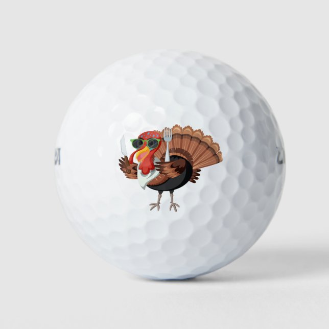 Funny Cartoon Türkei Golfball (Vorderseite)