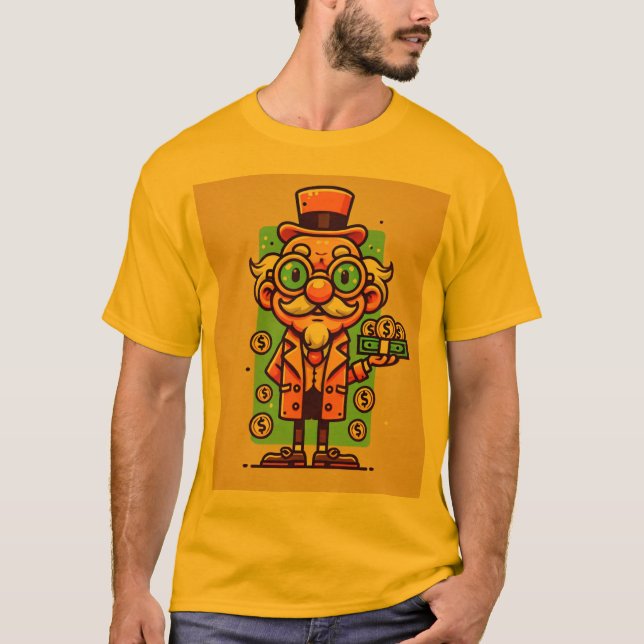 Funny Cartoon Uncle Scrooge T - Shirt" T-Shirt (Vorderseite)