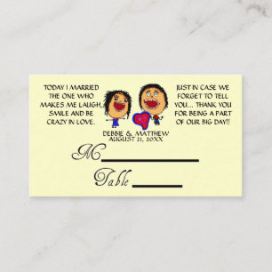 Funny Cartoon Wedding Placecards Platzkarte