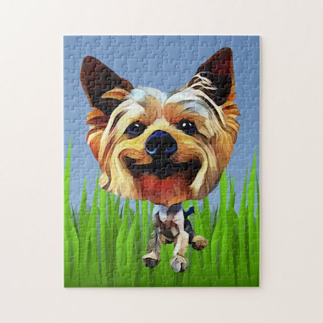 Funny Cartoon Yorkie 252 Piece Puzzle (Vertikal)
