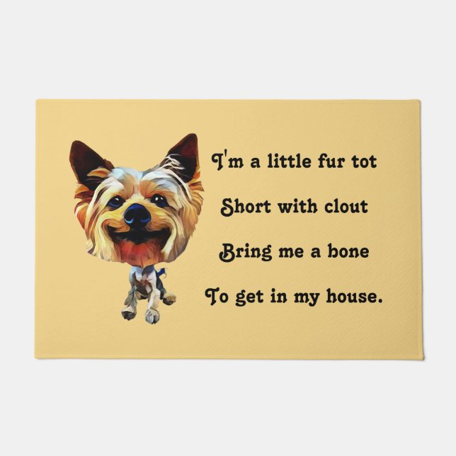Funny Cartoon Yorkshire Terrier Doormat Fußmatte (Vorderseite)