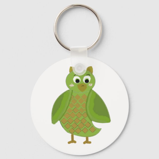 Funny Cartoons Owl Schlüsselanhänger (Vorderseite)