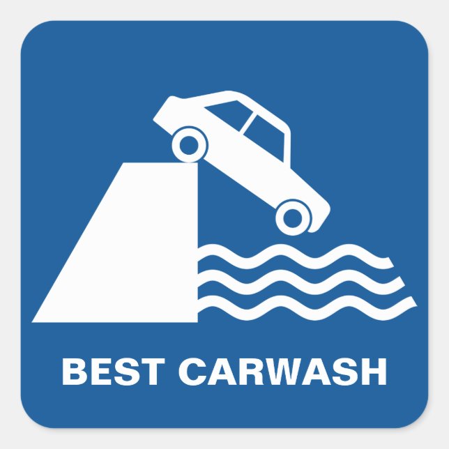 Funny Carwash Sign Quadratischer Aufkleber (Vorderseite)