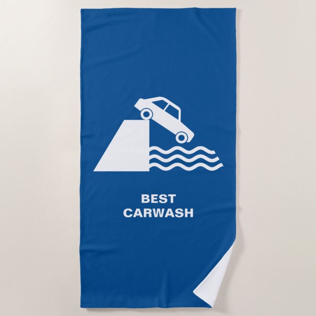 Funny Carwash Sign Strandtuch (Vorderseite)