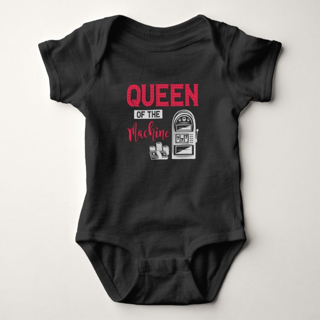 Funny Casino Gambling Quay Geldautomat Baby Strampler (Vorderseite)