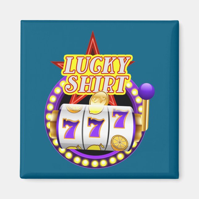 Funny Casino Slot Machine Jackt Lucky  Magnet (Vorne)