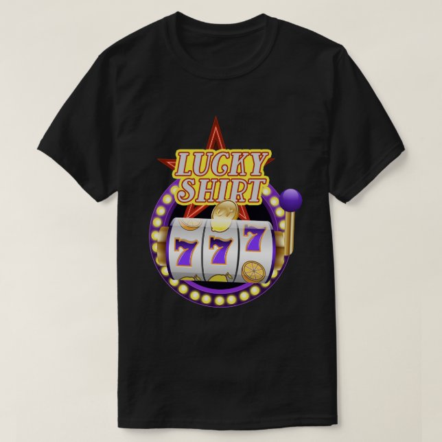 Funny Casino Spielautomat Jackpot Lucky T-Shirt (Design vorne)