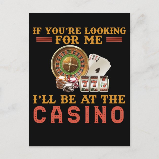 Funny Casino-süchtiger Gambling Spaß Postkarte (Vorderseite)