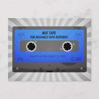 Funny Cassette Tape Geburtstag Einladungspostkarte