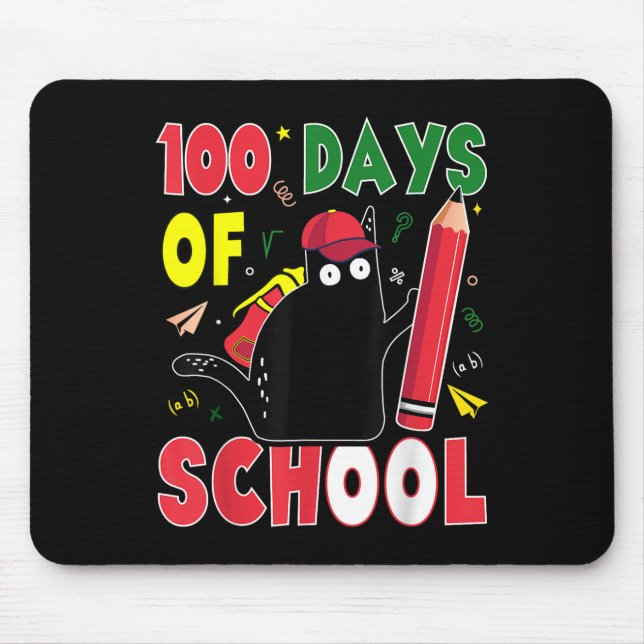 Funny Cat 100 Days of School Kitten Stift 100th D Mousepad (Vorne)