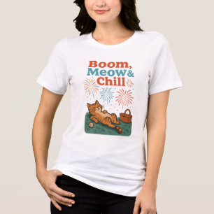 Funny Cat 4. Juli Sommer T - Shirt