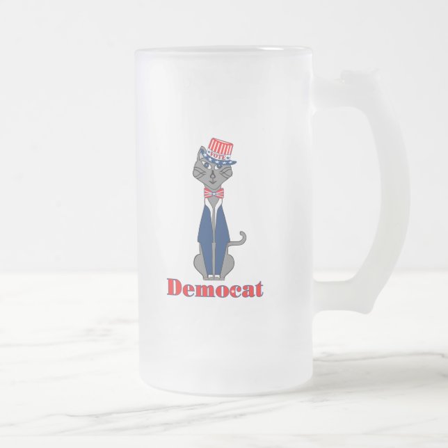 Funny Cat Abstimmung Demokratie in Politik Mattglas Bierglas (Rechts)
