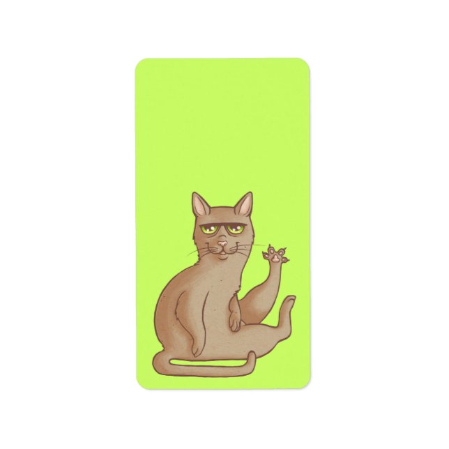 Funny Cat Adressaufkleber (Vorne)
