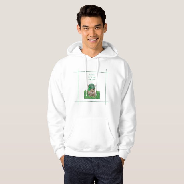 Funny Cat am St. Patrick's Day Hoodie (Vorne ganz)