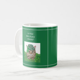 Funny Cat am St. Patrick's Day Kaffeetasse