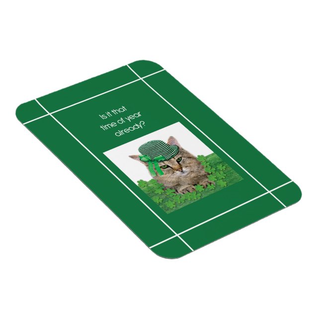 Funny Cat am St. Patrick's Day Magnet (Rechte Seite)