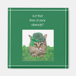 Funny Cat am St. Patrick's Day Magnet