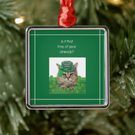 Funny Cat am St. Patrick's Day Ornament Aus Metall