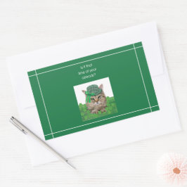 Funny Cat am St. Patrick's Day Rechteckiger Aufkleber