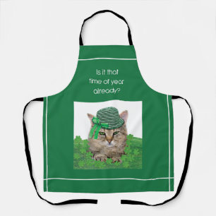Funny Cat am St. Patrick's Day Schürze