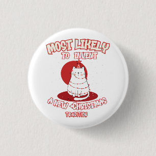 Funny Cat am wahrscheinlichsten ein neues Weihnach Button