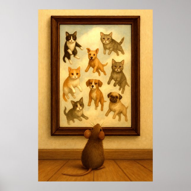 Funny Cat and Dog Wall Art Poster (Vorne)