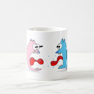 Funny Cat and Hund Fight Tasse