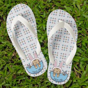 Funny Cat and Mouse Neutral Personalisiert Kinderbadesandalen