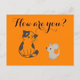 Funny Cat and Mouse Postcard - Spielerisches Pet-D Postkarte