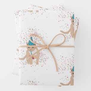 Funny Cat Animals mit Party Geschenkpapier Set