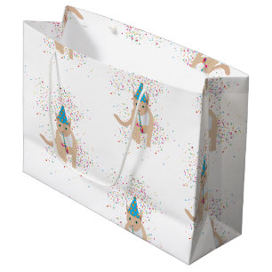 Funny Cat Animals mit Party Große Geschenktüte