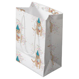 Funny Cat Animals mit Party Mittlere Geschenktüte