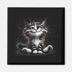 Funny Cat Art Print Magnet