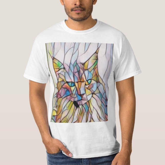 Funny Cat Artwork T-Shirt (Vorderseite)